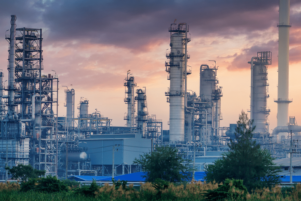Petrochemical industry with Twilight sky